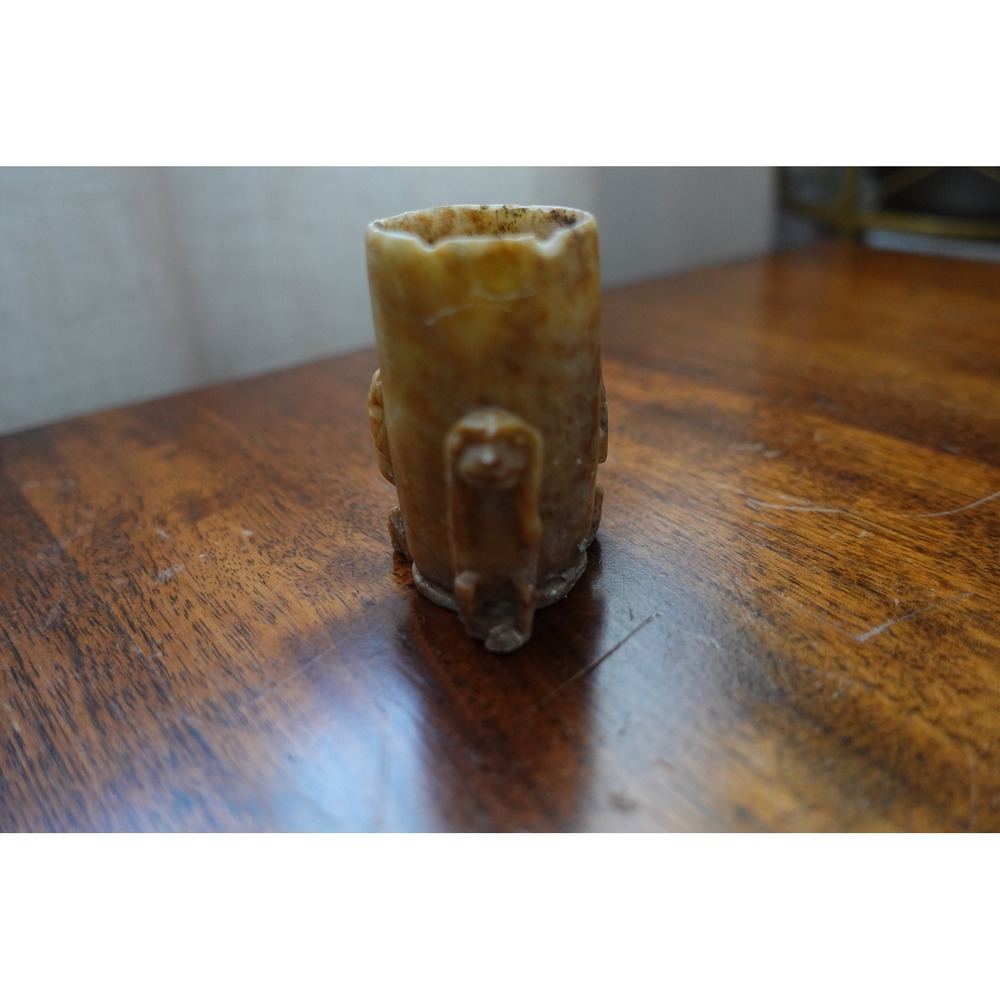 Vintage Soapstone 3 wise monkeys toothpick holder